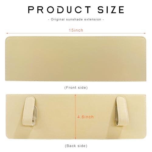 Sun Visor Extender for Car, Anti-Glare Sunvisor Extension Shade Attachment for Safe Driving, Clip-On Sun Blocker Sunshade Extender Protect Driver Passenger from UV Rays (Beige) - color: Beige, size: 1 PCS