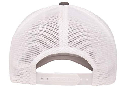 Flexfit 110M Trucker Mid-Profile Mesh Back Snapback Cap - color: Charcoal/White