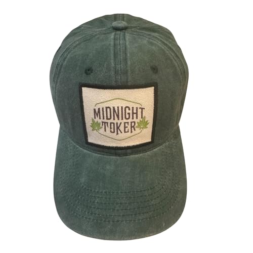 Popfizzy Funny Hats for Men and Women, Fun Adult Baseball Cap, Funny Birthday Gifts for Women and Men, Cool Dad Hat Gift Idea - color: Midnight Toker (Green)