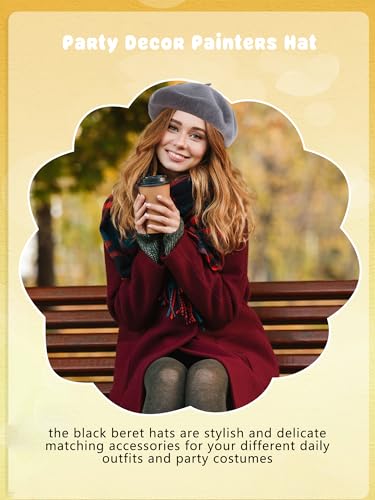 8 Pcs Women Beret Hat French Style Beanie Cap French Berets for Ladies Adult Winter Autumn Casual Use