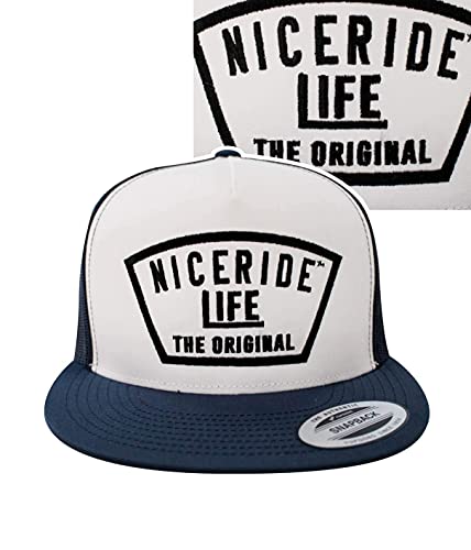 Grinder Embroidered Classic Snapback Trucker Baseball Hat - color: Navy