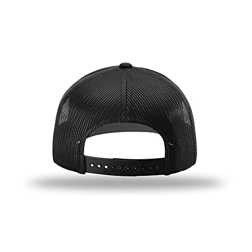 Richardson 112 Classic Six-Panel Adjustable Snapback Trucker Cap - color: Black