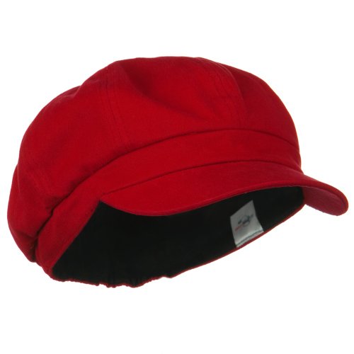 e4Hats.com Cotton Elastic Newsboy Cap - color: Red, size: X-Small-Small