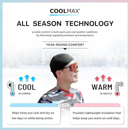 PAX Beanie Cycling Skull Caps, Camo Cooling Helmet Liner, Sweat Breathable Moisture Wicking Running Hat for Outdoor Sport. - color: Black