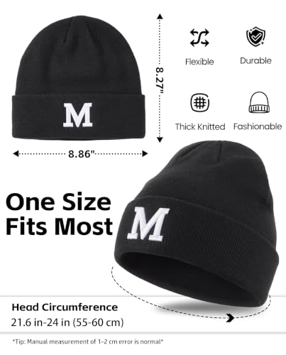 Connectyle Men's Cuffed Beanie Hat Double Layer Knit Winter Watch Cap - color: F0388-m