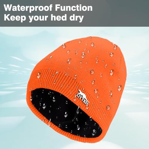 OTTER Waterproof Beanie for Men Women - color: Orang