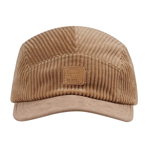 Clakllie 5 Panel Corduroy Hat Vintage Flat Brim Baseball Caps Hip Hop Trucker Snapback Fitted Hat,WBDBH24081-Blue - color: S-bb9-khaki