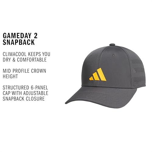 adidas Kids Gameday Snapback Hat - color: Grey Six/Lucid Tangerine Orange