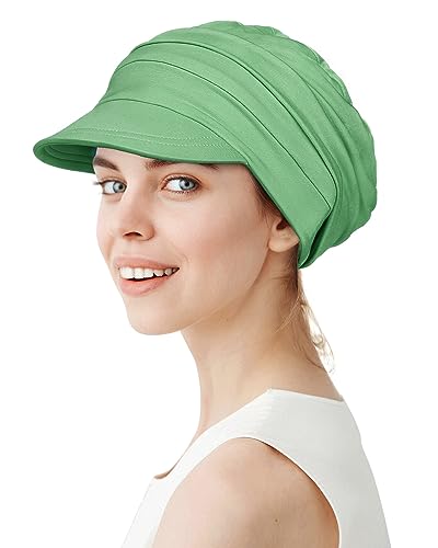 Alnorm Super Soft Breathable Viscose Slouch Hat Oversized Baseball Cap for Women - color: Avocado Green