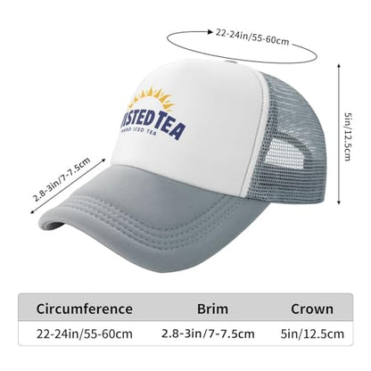 Mens Twisted Trucker Hat Mesh Snapback Adjustable Baseball Cap - color: Gray