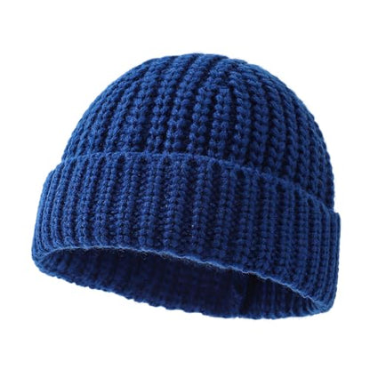 Beanie Men Knit Skull Cap Warm Stocking Hats Women Winter Snow Ski Hats Cuffed Plaid Hat Toboggan Hat - color: Mg-zzm2572-blue