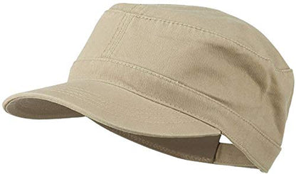Ashen Fane Superior Garment Washed Cotton Twill Adjustable Army Cap - color: Khaki