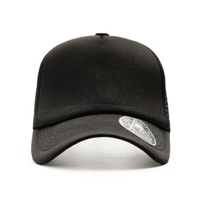 2-Pack Classic Foam Trucker Hat Summer Mesh Hat Lightweight Adjustable Back Buckle Strap - color: Black/Green