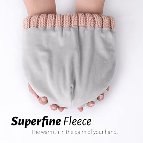 FURTALK Winter Hats for Women Fleece Lined Beanie Knit Chunky Womens Snow Cap - color: Light Pink
