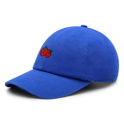 JPAK Two Tomatoes Premium Dad Hat Embroidered Cotton Baseball Cap Vegetables Embroidery - color: Blue