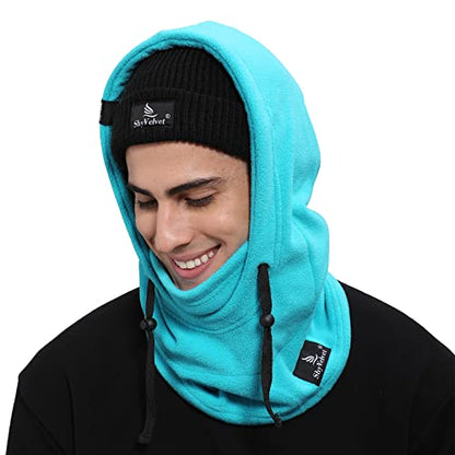 Shy Velvet Cold Weather Fleece Balaclava Ski Mask,Balaclava Wind-Resistant Winter Face Mask for Men and Women - color: Lake Blue