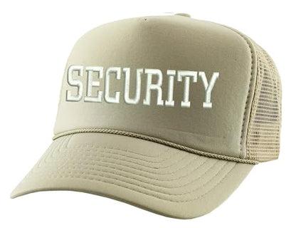 ALLNTRENDS Security Embroidered Trucker Mesh Cap - color: Khaki
