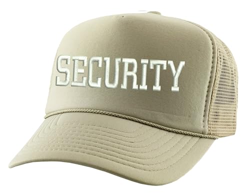 ALLNTRENDS Security Embroidered Trucker Mesh Cap - color: Khaki