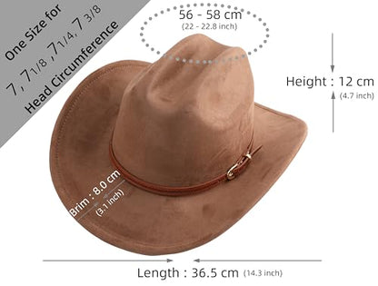 Pro Celia Cowboy Hat for Women and Men Wide Brim Western Cowgirl Hat - color: Coffee