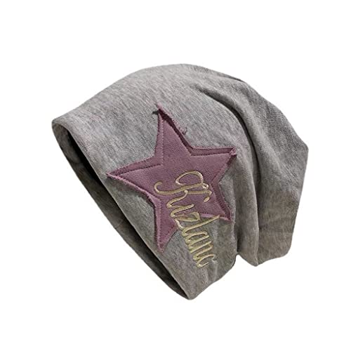 Y2K Slouch Hat Star Beanie Hat Grunge Accessories Winter Warm Cap Retro Design Knit Beanie for Women Men - color: Light Grey