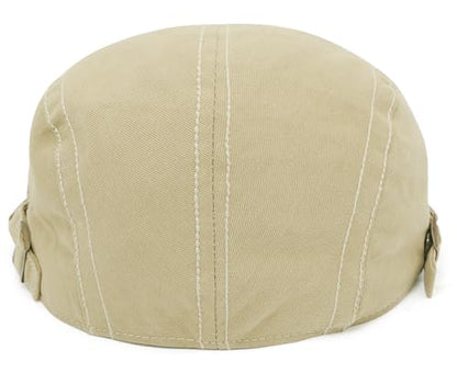 Initlove Mens Newsboy Cap Cotton Ivy Hat Beret Hats for Driving - color: Beige
