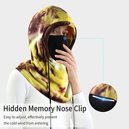 Achiou Ski Mask, Winter Balaclava Warm Windproof Face Cover Men Women - color: Yellow