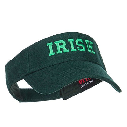 e4Hats.com Irish Embroidered Cotton Knit Visor - color: Dk Green
