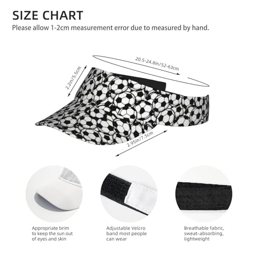 Unisex Adjustable Sports Sun Visor - color: Soccer