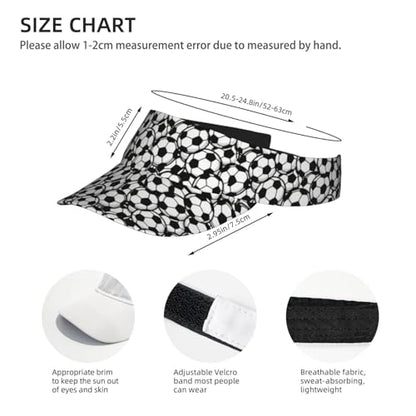 Unisex Adjustable Sports Sun Visor - color: Soccer