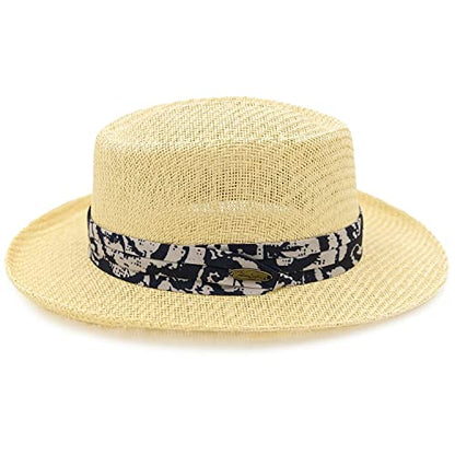 Panama Jack Mens Straw Safari Sun Hat - color: Navy, size: Large-X-Large