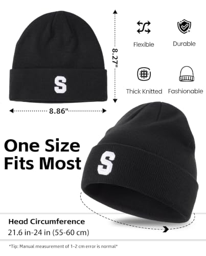 Connectyle Men's Cuffed Beanie Hat Double Layer Knit Winter Watch Cap - color: F0388-s
