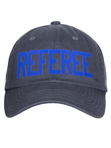Classic Referee Hat Premium Cotton Low Profile Unstructured Adjustable Strapback - color: Charcoal Royal