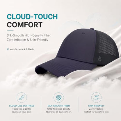 AOPREL Cloud-Touch Trucker Hat - High-Density Structured Mesh Baseball Cap Men & Women，Shape-Retaining Breathable UPF 50+ - color: Deep Indigo · Subtle