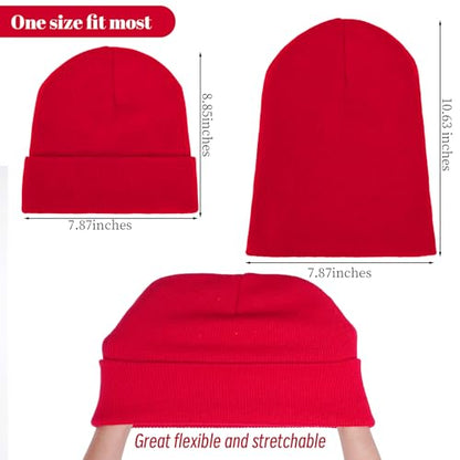 Pistha Beanie for Men Women-Knit Beanie Hats Skull Cap Winter Warm Hat - color: Red