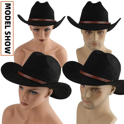Pro Celia Cowboy Hat for Women and Men Wide Brim Western Cowgirl Hat - color: Black