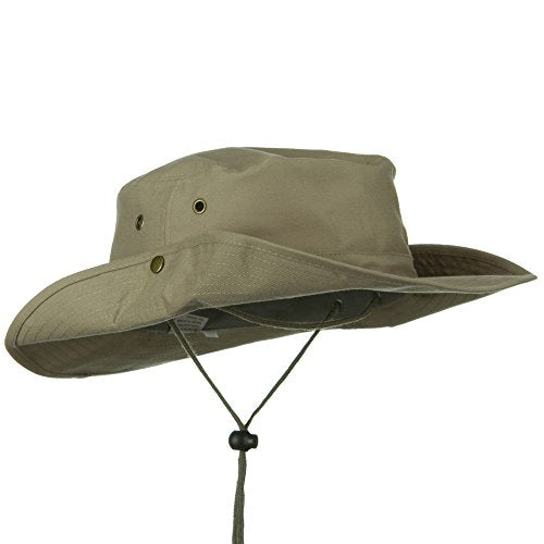Extra Big Size Brushed Twill Aussie Hats - color: Khaki, size: X-Large-XX-Large
