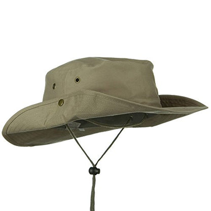 Extra Big Size Brushed Twill Aussie Hats - color: Khaki, size: X-Large-XX-Large