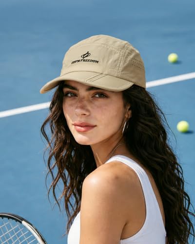 Clakllie Quick Dry 5 Panel Cap for Men Summer Folding Outdoor Hat Breathable Baseball Cap Unstructured Running Hiking Hats - color: Bs26zd01-khaki