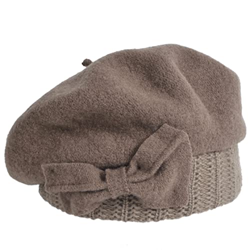 VECRY Women's 100% Wool Bucket Hat Felt Cloche Beret Dress Winter Beanie Hats - color: Beret-khaki