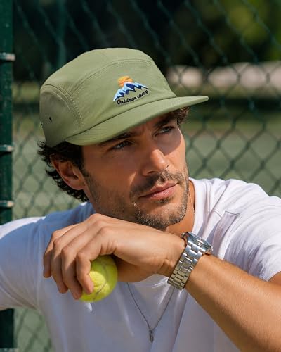 Clakllie Quick Dry 5 Panel Hats for Men Unstructured Flat Brim Baseball Cap - color: Cdus-dfb3-green