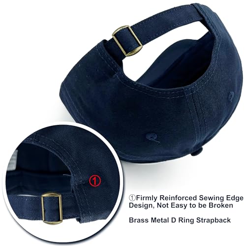 Loneshark Short Brim Baseball Hat for Running Small Bill Umpire Cap - color: Navy
