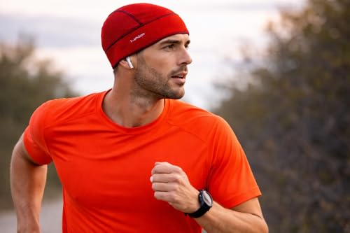 Halo Headband Skull Cap - The Ultimate Sweat Diverting, Absorbent, Lightweight, High Performance Skull Cap - color: Fire