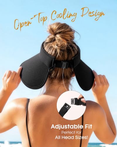 FURTALK Sun Hats for Women Sun Visor Hat UV Protection Wide Brim Summer Foldable Beach Hats
