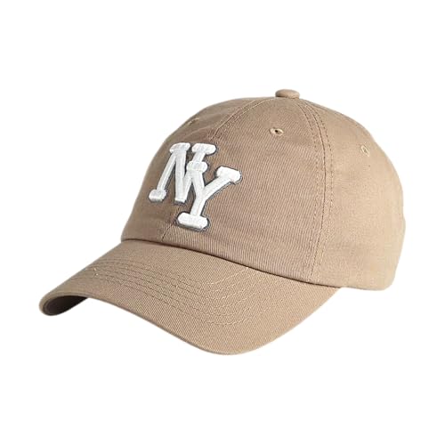 NY 3D Embroidered Dad Hat - New York Baseball Cap - color: Khaki