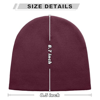 ROYBENS 100% Cotton No Cuff Beanie Hat Men Women, Fisherman Skull Cap - color: Burgundy
