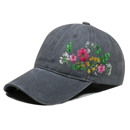 Classic Vintage Distressed Baseball Cap, Washed Cotton, Adjustable Fit - color: F-grey