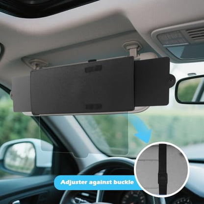 Sun Visor Extender for Car, Adjustable Visor Extender Sun Blocker with PC Lens Side Sunshade Clip-on Design Universal Waterproof Durable Automotive Accessories Universal for Most Cars