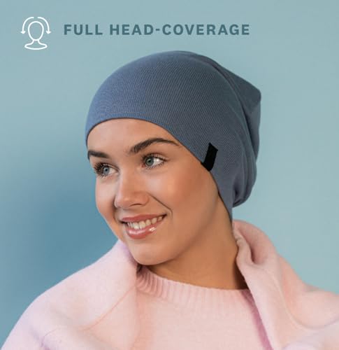 Revony Chemo Beanie Cap - Soft and Skin Friendly - 100% Cotton - color: Black and White