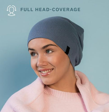Revony Chemo Beanie Cap - Soft and Skin Friendly - 100% Cotton - color: Black and White