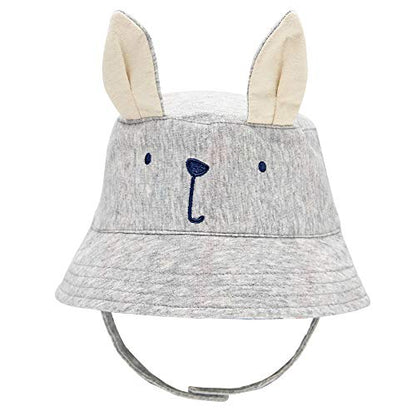Kids Toddler Baby Boy Sun Hat Summer Bucket Hats with UPF 50+ UV Sun Protective - color: Rabbit Ears/Grey, size: 0-6 Months